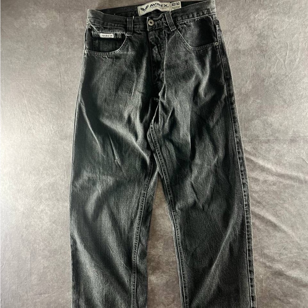 Avirex Eagle Crest Black Jeans 32x32 – Rare Vintage Military Streetwear